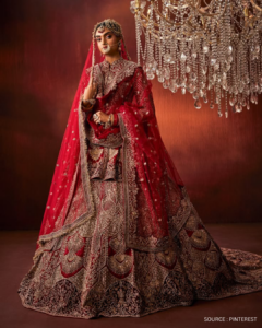 bridal red lehenga for wedding