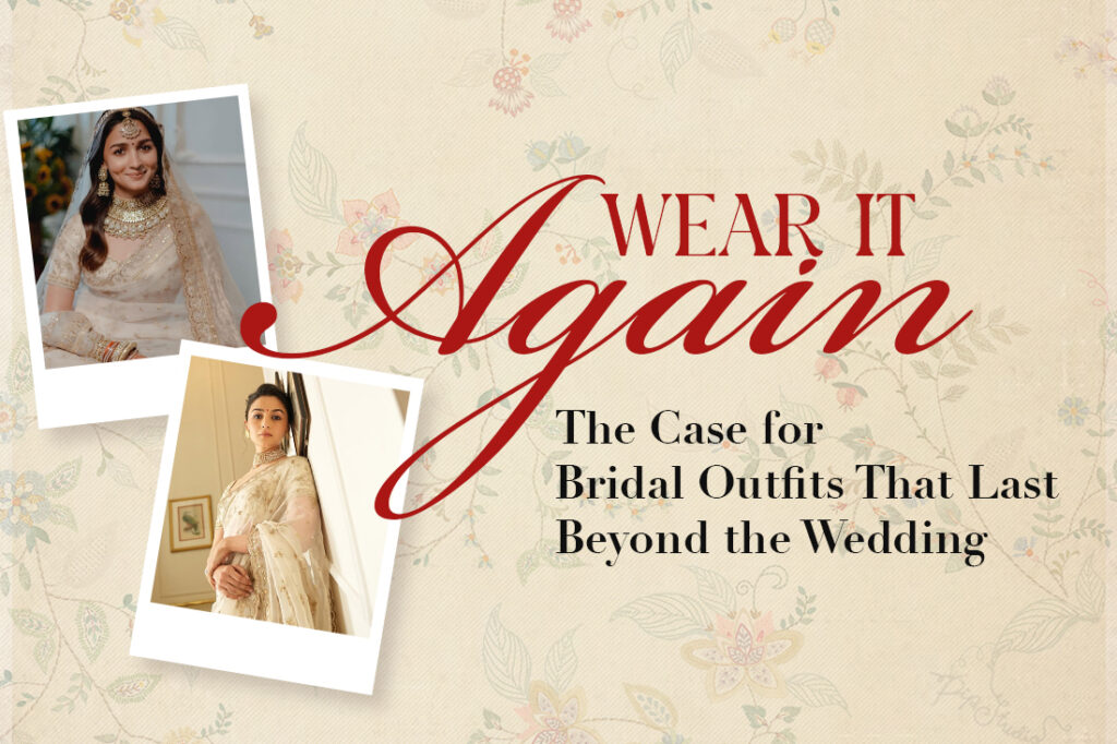 Bride rewearing wedding saree for festive event