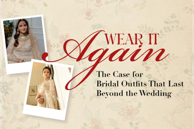 Bride rewearing wedding saree for festive event